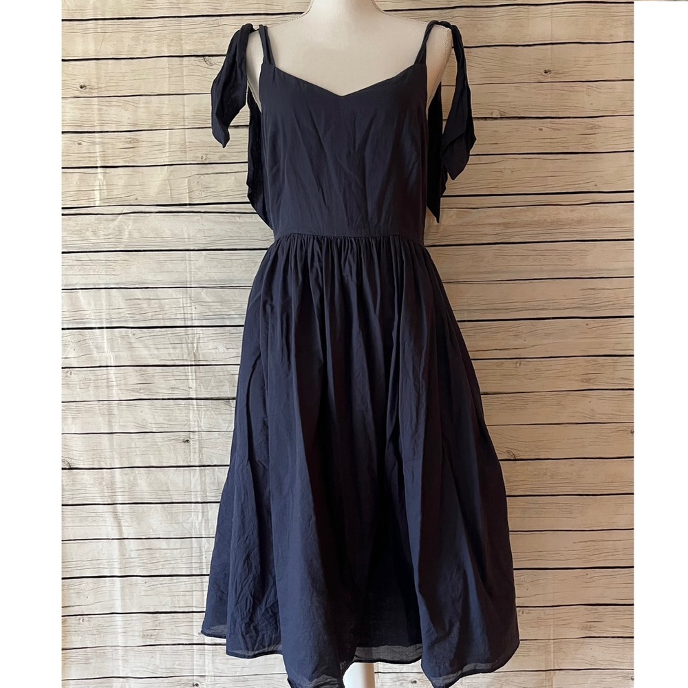 Iris & Ink Remy Dress Cotton Remy Voila Navy Blue Euro Size 10 - Picture 3 of 9